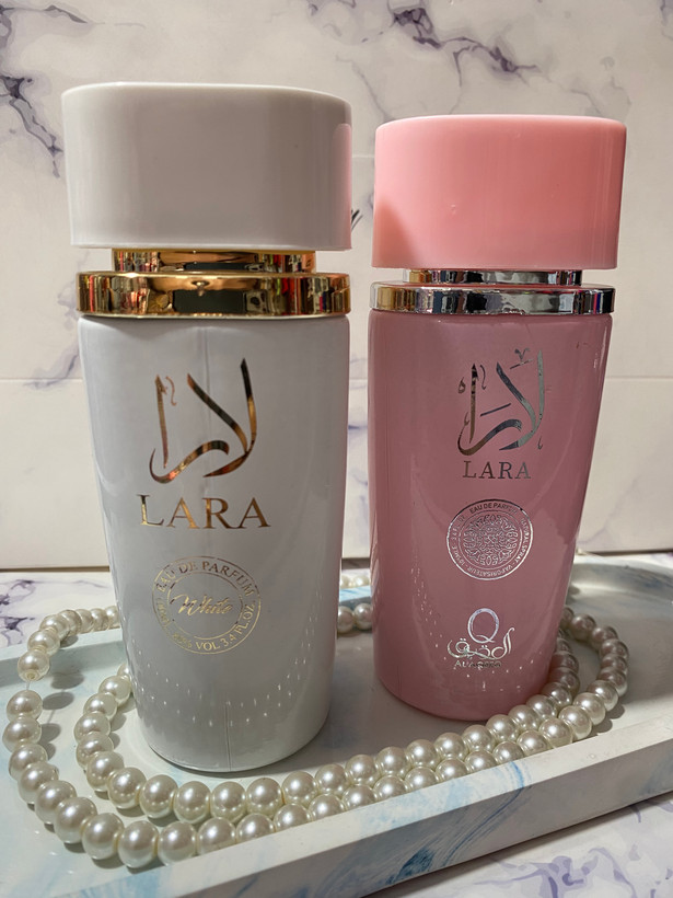 ادکلن زنانه عطر لارا سفید و صورتی ۱۰۰ میلی لیتر