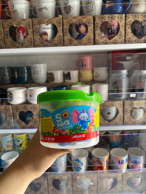 خمیر بازی سطلی ۵ رنگ آریا